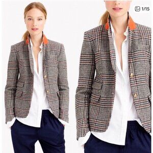 J.Crew Schoolboy Blazer – Houndstooth Plaid , brown/beige, Size 4